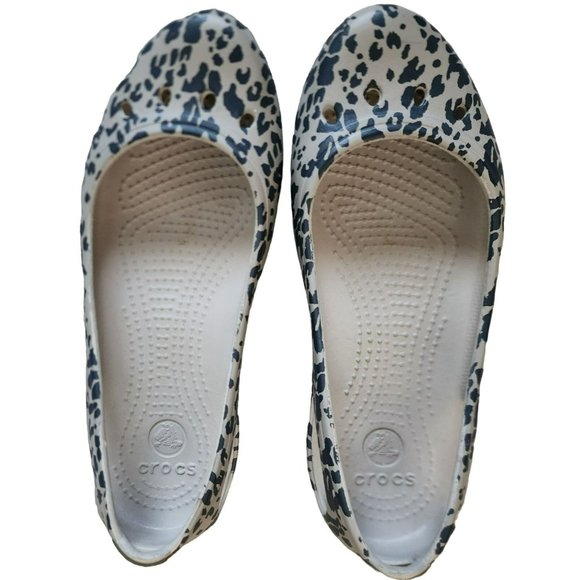 Crocs Women's Kadee Animal Print  Slip-On Casual Ballet Flat Shoe Size W5 - Picture 7 of 16